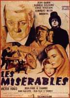Les Miserables - 1958 film poster, starring Jean Gabin